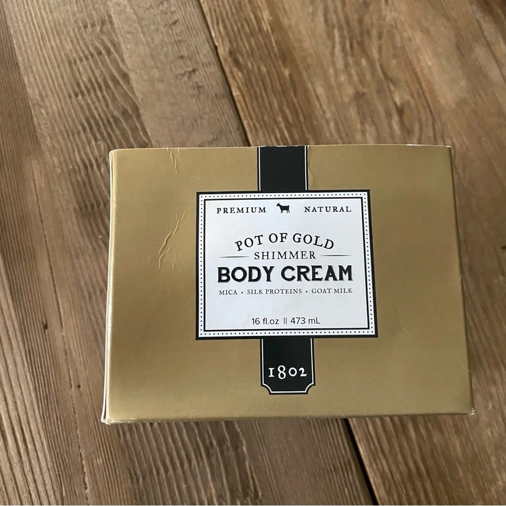 Beekman 1802 Pot of Gold Shimmer Goat Milk Body Cream Lotion Mica Silk Proteins